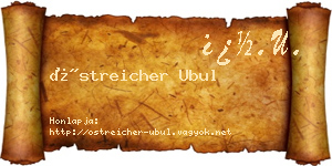 Östreicher Ubul névjegykártya